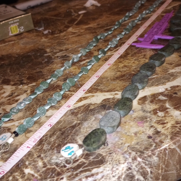 Amazonite 3 strand lot 925 Bali sterling - Picture 3 of 15